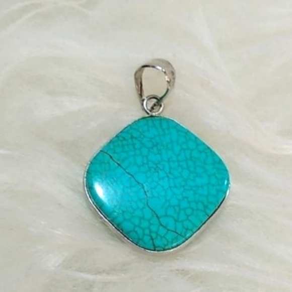 Kingman Turquoise Sterling Silver Pendant - Picture 2 of 12